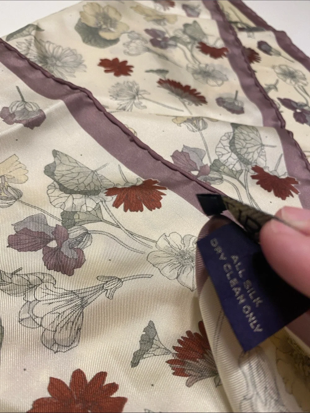 Liberty Cream Floral Silk Scarf